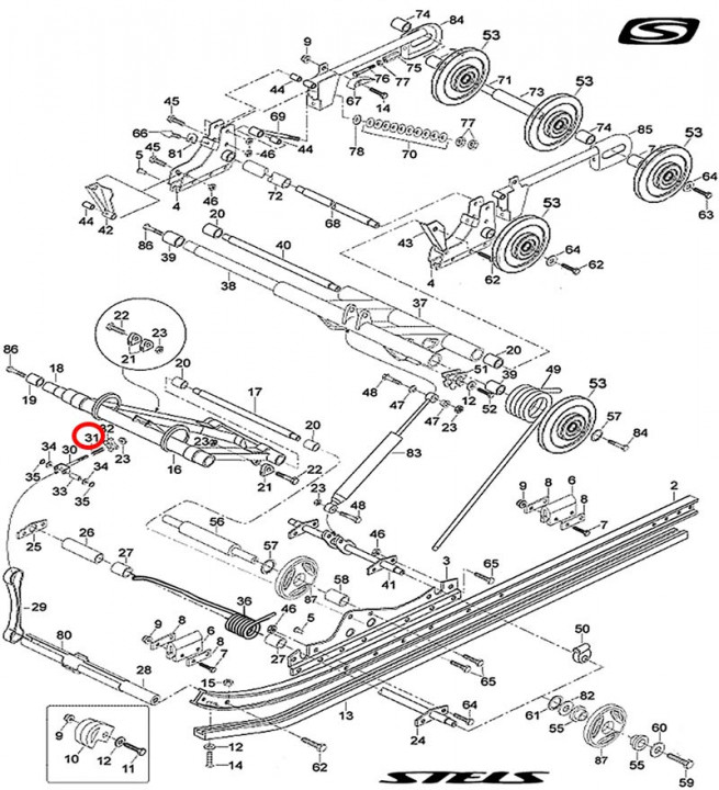 Пружина натяжителя Снегоход Stels Rosomaha \ Viking 291025-800-0000