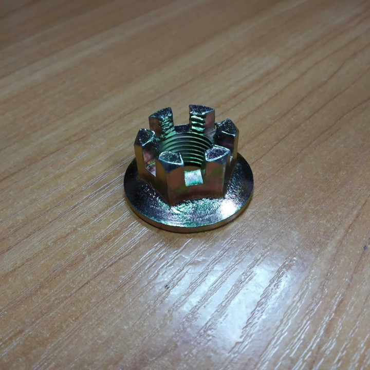 Гайка корончатая M16х1.5мм Stels 500 Kazuma\GT, сталь GB9459-88_M16x1.5 LU018094