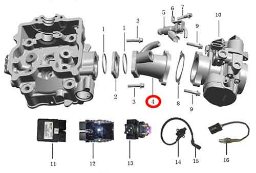 Коллектор впускной ДВС Stels Leopard 650 114501-107-0000 LU085558