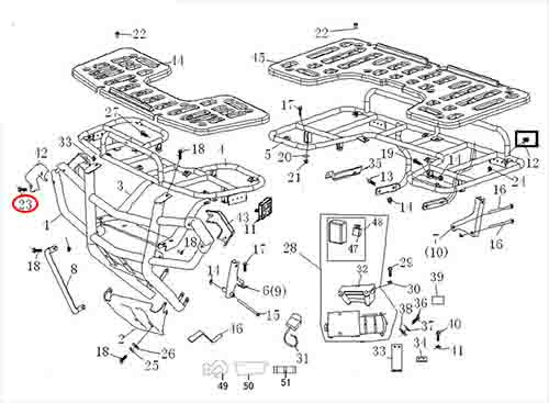 Болт M6х1.0х48мм Stels ATV 300B сталь 8.1.09.0010 LU019759