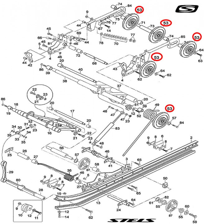 Ролик обрезиненный D165 мм (широкий) Снегоход Stels Rosomaha \ Viking без подшипника и стопорного кольца 293000-800-0001 LU071881 Ролик обрезиненный D165 мм (широкий) Снегоход Stels Rosomaha \ Viking без подшипника и стопорного кольца 293000-800-0001 LU071881