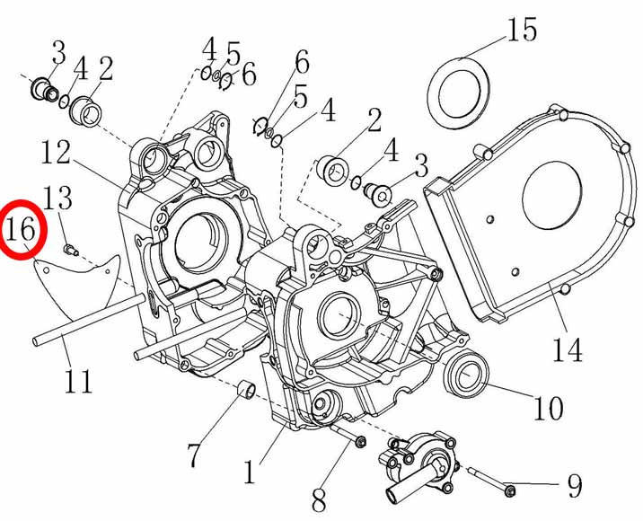 Пластина прижимная, картера двигателя Stels ATV 300B сталь 2.2.01.0030 LU020030