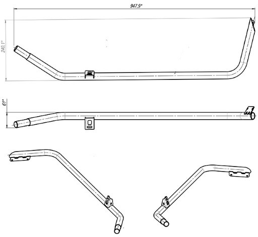 Труба бампера боковая правая LU098846