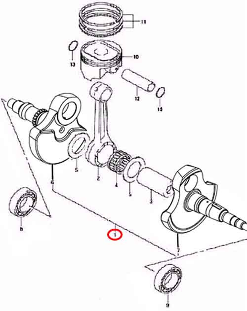 Коленвал с шатуном Stels Leopard 650 в сборе 100500-107-0000 LU070889