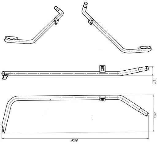Труба бампера боковая левая LU098847 Труба бампера боковая левая LU098847