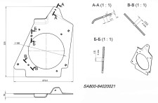 Щиток подвески левый, черный снегоход Stels VITYAS LU091966