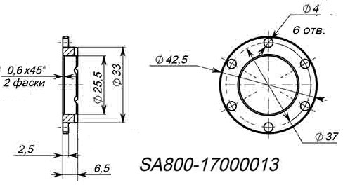 Втулка КПП установочная 25.5х33х6.5мм LU085858