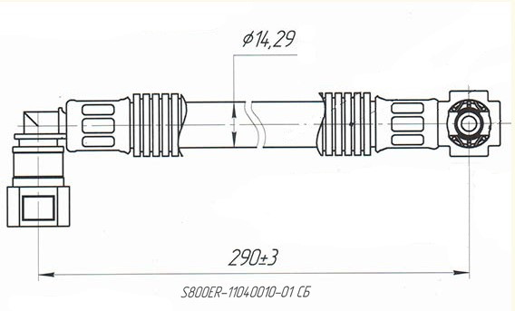 Трубка подачи топлива от ЗБН к ФТОТ S800ER-11040010-01 LU086331