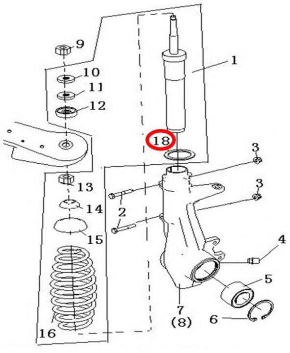 Шайба опорная пружины амортизатора Stels ATV 300B сталь 8.8.01.0160 LU019693