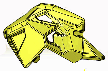 Кожух корпуса левый, желтый (с 2020 г. заменено на LU093665) снегоход Stels VITYAS LU091740
