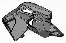 Кожух корпуса левый, черный (с 2020 г. заменено на LU093725) снегоход Stels VITYAS JU106598