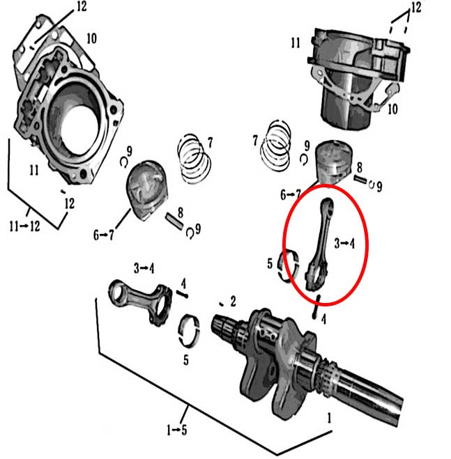 Шатун Stels UTV 800 Dominator LU049998 Шатун Stels UTV 800 Dominator LU049998