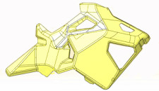 Кожух корпуса правый, желтый (с 2020 г. заменено на LU093666) снегоход Stels VITYAS LU091742