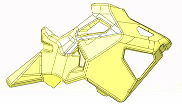 Кожух корпуса правый, желтый (с 2020 г. заменено на LU093666) снегоход Stels VITYAS LU091742