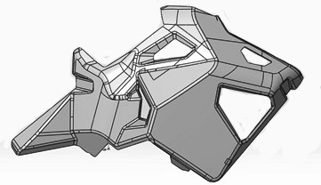Кожух корпуса правый, черный (с 2020 г. заменено на LU093729) снегоход Stels VITYAS JU106599