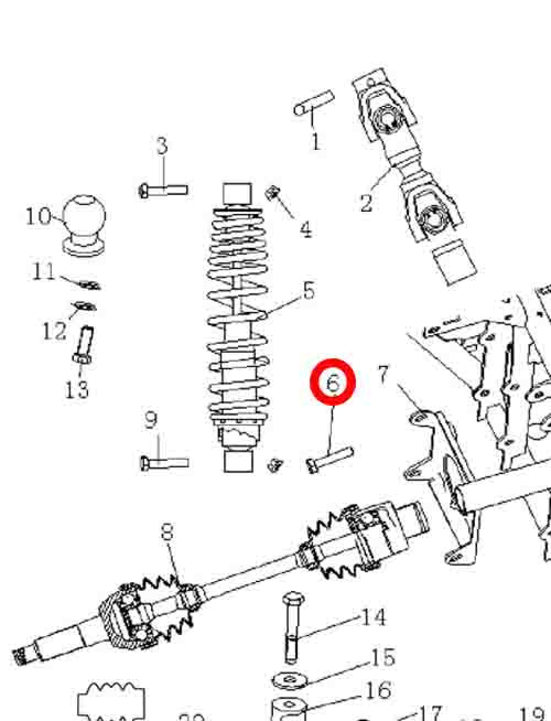 Болт M12x1.25x25мм Stels ATV 300B сталь 0.02.04430 LU019430