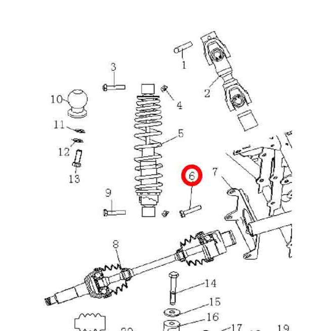 Болт M12x1.25x25мм Stels ATV 300B сталь 0.02.04430 LU019430