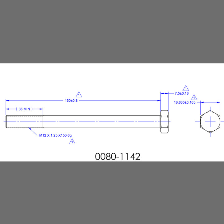 Болт M12x1,25x150 DIN 960-10P LU102913 Болт M12x1,25x150 DIN 960-10P LU102913