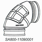 Патрубок впускной снегоход Stels Ataman Vityaz 800см3 LU090689