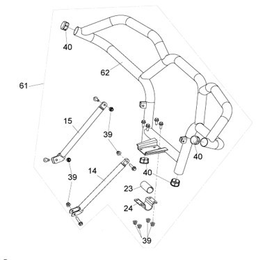 Защита задняя Stels Guepard 2.0 NM134592 JU134593 LU082356 JU134594 
