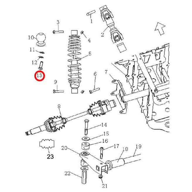 Болт M16x2x50мм Stels ATV 300B сталь 0.01.03150 LU019581