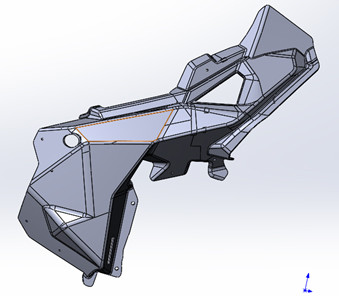 Бампер передний левый, черный снегоход Stels VITYAS LU091727
