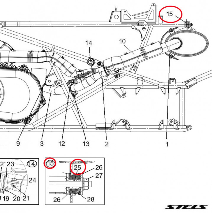 Втулка крепления глушителя Stels Guepard сталь 120407-103-0000 JU071712