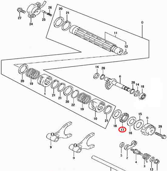 Подшипник роликовый упорный AXK1104 20х35х2.0мм Stels Leopard 600\650 9609-AXK1104 LU070953