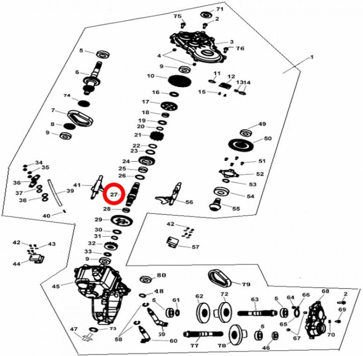 Вал коробки передач промежуточный Stels ATV 300B 3.2.01.0220 LU019357