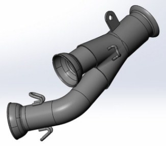 Труба приёмная глушителя тройник Stels Guepard LU080701 LU093990