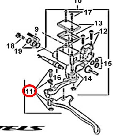 Рычаг управления тормозом cнегоход Stels Rosomaha Viking LU042505