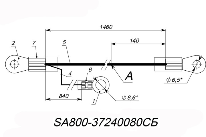 Перемычка «минус» (АКБ-двигатель-КПП) снегоход Stels VITYAS LU092797
