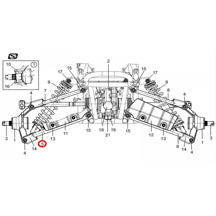 Рычаг задней подвески нижний левый Stels Guepard A800GK-2914011-30CБ JU081926