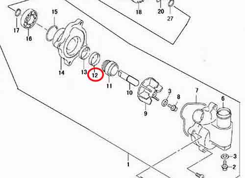 Вал привода водяного насоса Stels Leopard 600\650 130702-102-0000 LU071394