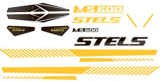 Наклейки из ПВХ самоклеющиеся снегоход Stels Stavr MS600 (декоративные) для белого и желтого пластика LU095807