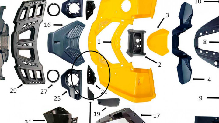 Воздухо-заборник левый Stels Guepard 846479-103-0000 LU069286