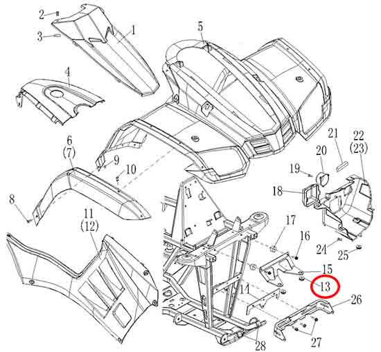 Втулка демпфирующая Stels ATV 300B резина 6.2.01.0020 LU015097