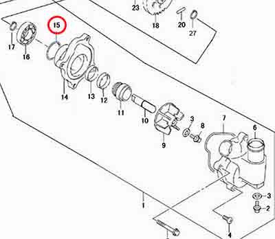 Кольцо уплотнительное корпуса водяного насоса Stels Leopard 600\650 резина LU087471