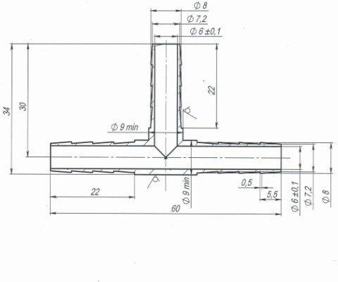Тройник, латунь JU116617 Тройник, латунь JU116617