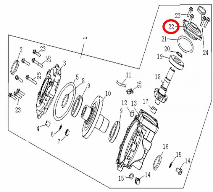Крышка заднего редуктора, вход кардан.вала Stels ATV 300B алюмин. Сплав 3.3.01.0130 LU019107