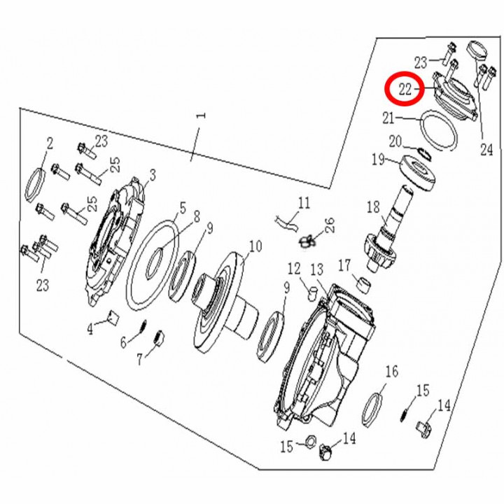 Крышка заднего редуктора, вход кардан.вала Stels ATV 300B алюмин. Сплав 3.3.01.0130 LU019107