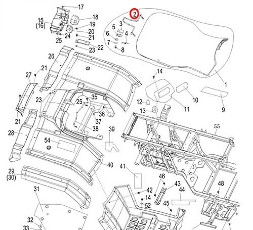 Пластина замка сидения Stels ATV 300B сталь 6.4.01.0110 LU018968
