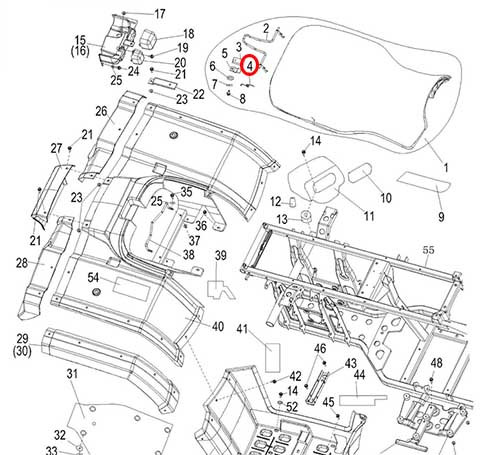 Пружина (растяжение) замка сидения Stels ATV 300B 6.1.01.0020 LU018969
