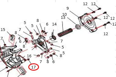 Гайка с фланцем ребрист.M5х0.8мм Stels 500 Kazuma\GT, сталь GB.T6187.1-2000 LU018339