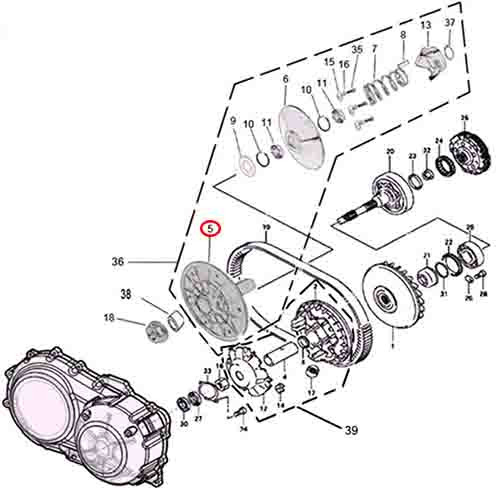 Половина ведомого шкива вариатора неподвижная Stels Leopard 600\650 аллюм.сплав 150201-102-0000 LU071430 Половина ведомого шкива вариатора неподвижная Stels Leopard 600\650 аллюм.сплав 150201-102-0000 LU071430