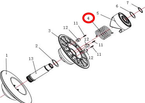 Пружина вариатора (сжатие) Stels 500 Kazuma\GT P800-1502109 LU018332