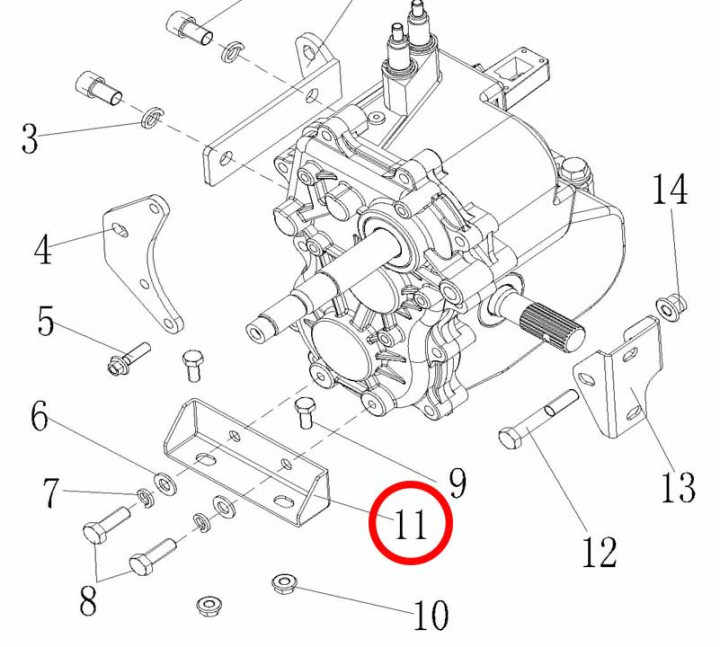 Кронштейн крепления коробки передач Stels ATV 300B нижний 2.7.01.0030 LU019348 Кронштейн крепления коробки передач Stels ATV 300B нижний 2.7.01.0030 LU019348
