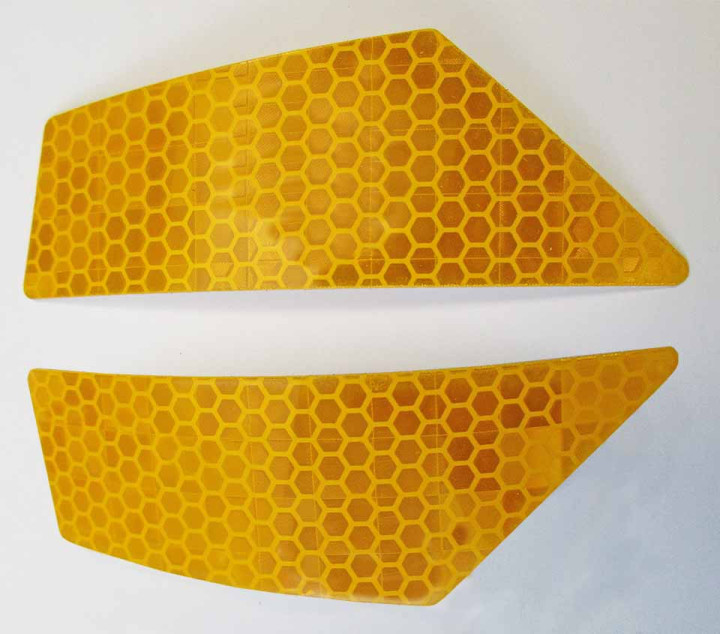 Наклейки из ПВХ самоклеющиеся световозвращающие (капот), желтые снегоход Stels VITYAS LU094740