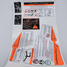 Наклейки из ПВХ самоклеющиеся снегоход Stels Viking (предупреждающие), комплект LU081543 LU081644 