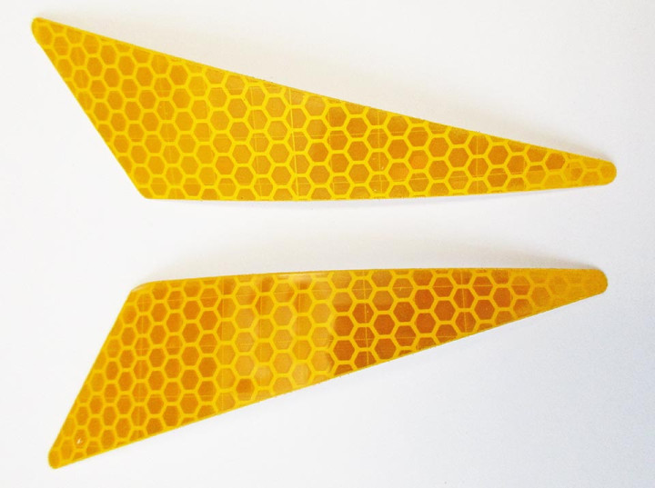 Наклейки из ПВХ самоклеющиеся световозвращающие (щиток корпуса лев./прав.), желтые снегоход Stels VITYAS LU094741